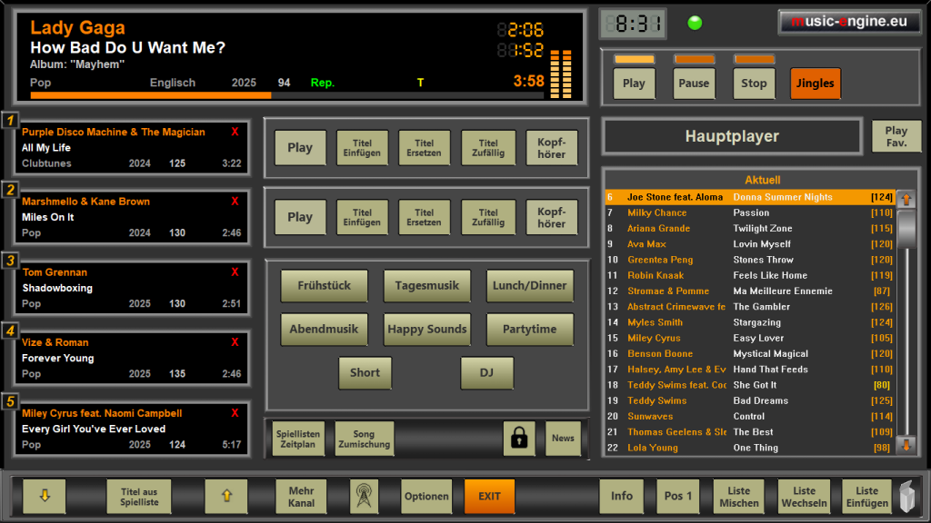 Music Engine Player UI